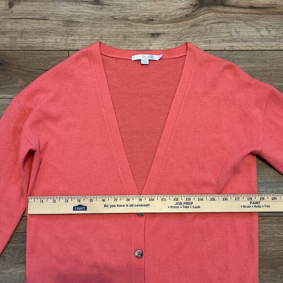 Boden 100% Cashmere Cardigan Sweater SZ 6 Pink Button Up V Neck - Picture 5 of 10
